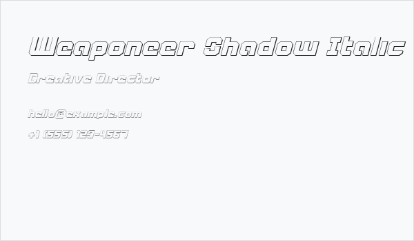 Weaponeer Shadow Italic Business Card