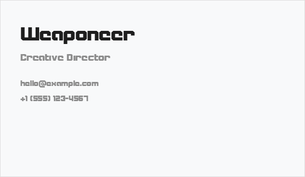 Weaponeer Business Card