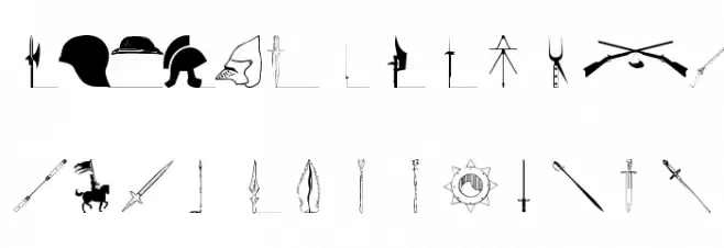 Weapons Schriftart Groß