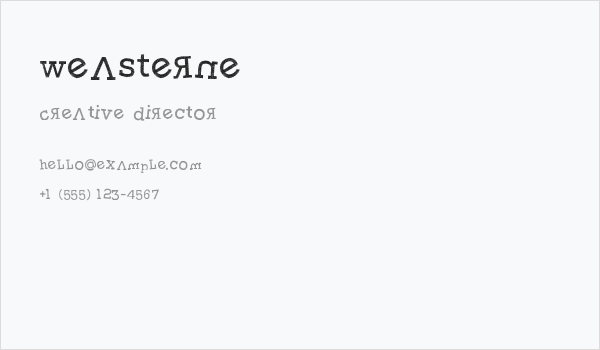 Weasterne Business Card
