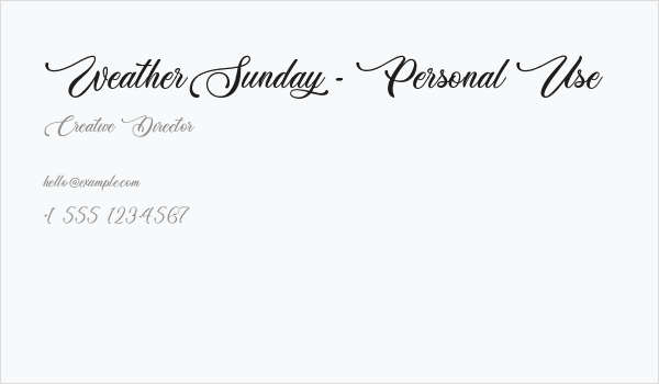 Weather Sunday - Personal Use Business Card