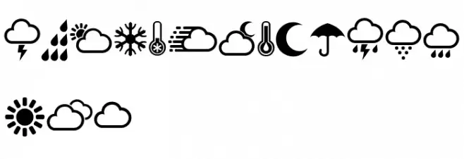 Weather Symbols Regular Font OTHER CHARS