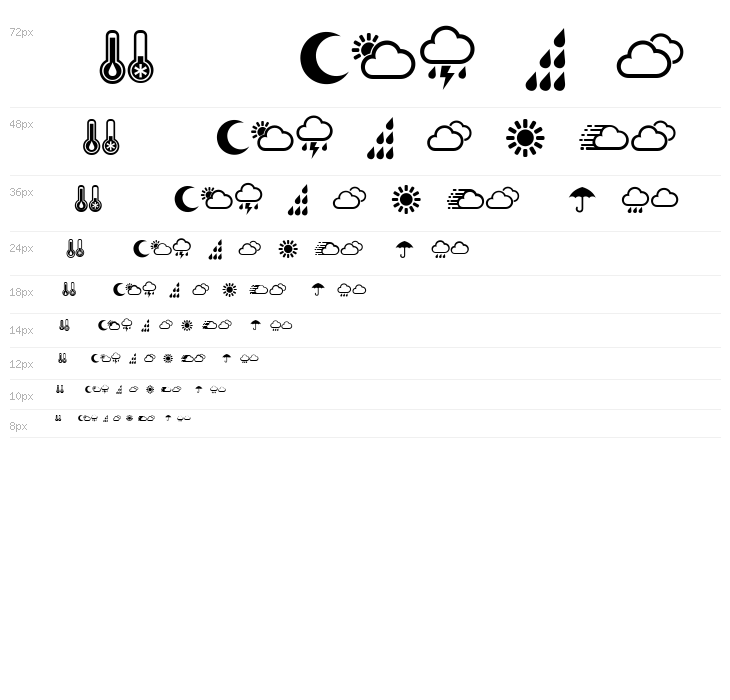 Weather Symbols Regular Waterfall