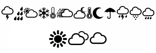 Weather Symbols Regular Polices MINUSCULES