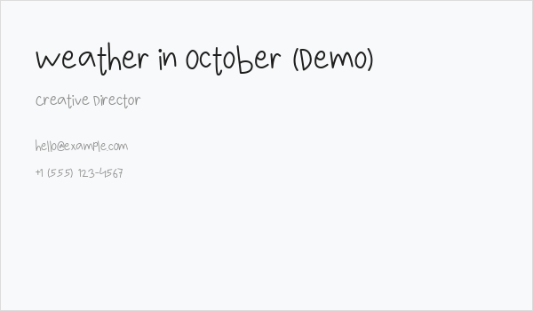 Weather in October (Demo) Business Card