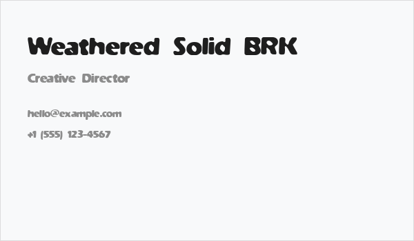 Weathered Solid BRK Business Card