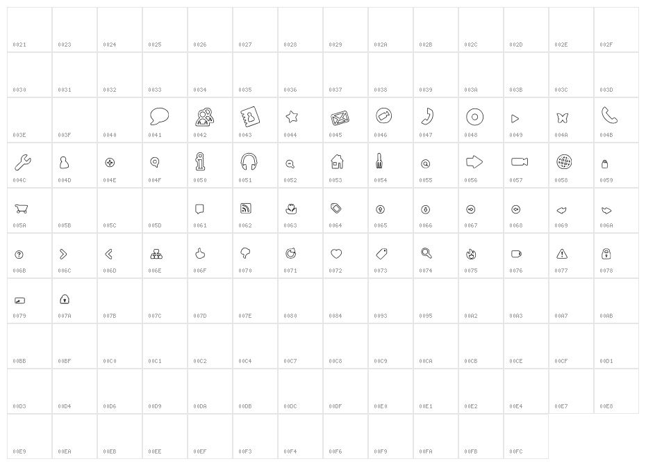 Web Tools Outline Character Map