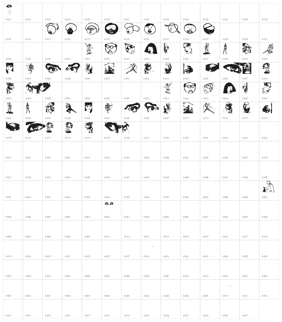 WebFolks Character Map