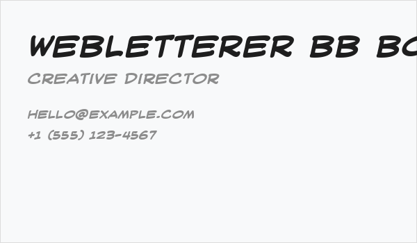 WebLetterer BB Bold Business Card