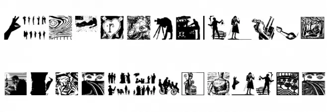 WebWoodCuts خط أحرف كبيرة