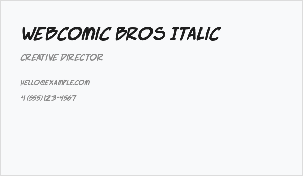Webcomic Bros Italic Business Card