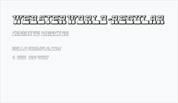 WebsterWorld-Regular Business Card