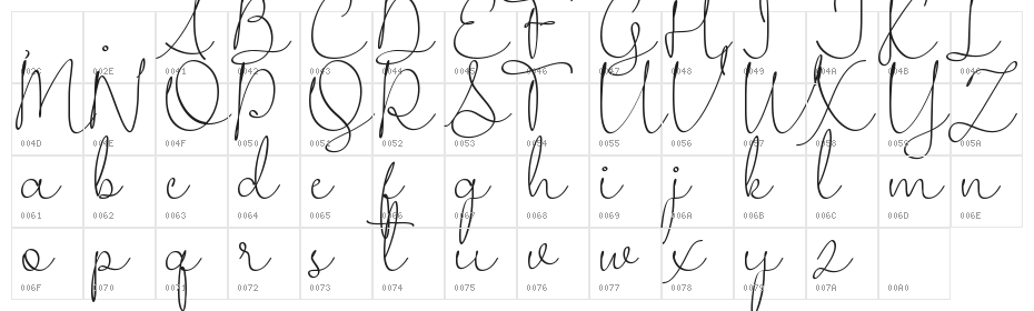 Wedding Ampersand Character Map