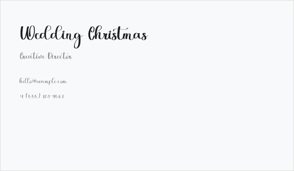Wedding Christmas Business Card