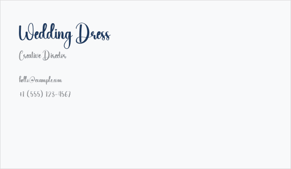 Wedding Dress Business Card