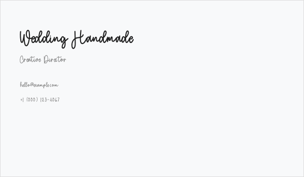 Wedding Handmade Business Card