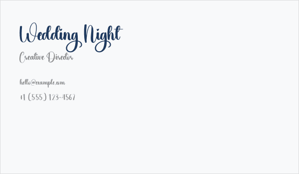 Wedding Night Business Card