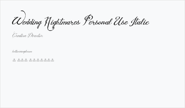 Wedding Nightmares Personal Use Italic Business Card