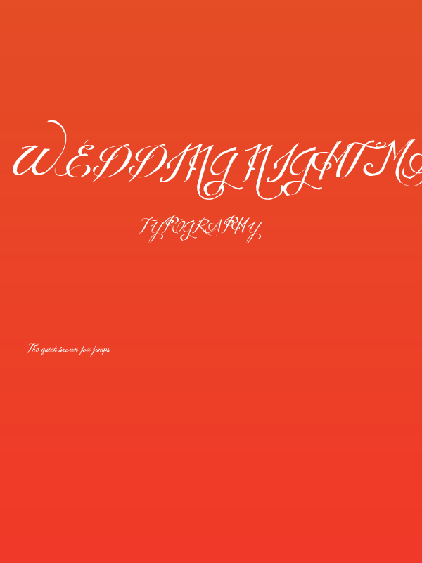 Wedding Nightmares Personal Use Italic Poster