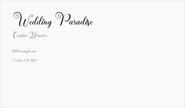Wedding Paradise Business Card