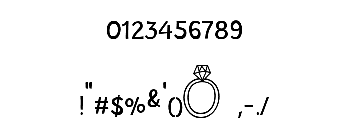 Wedding Ring Bling Font OTHER CHARS