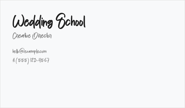 Wedding School Business Card