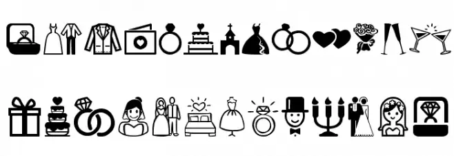 Wedding フォント 大文字