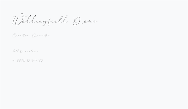 Weddingfield Demo Business Card