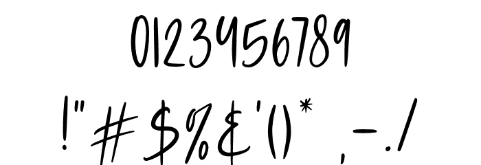 Wednesday Script Font OTHER CHARS