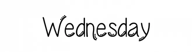 Wednesday  नि: शुल्क फ़ॉन्ट्स डाउनलोड
