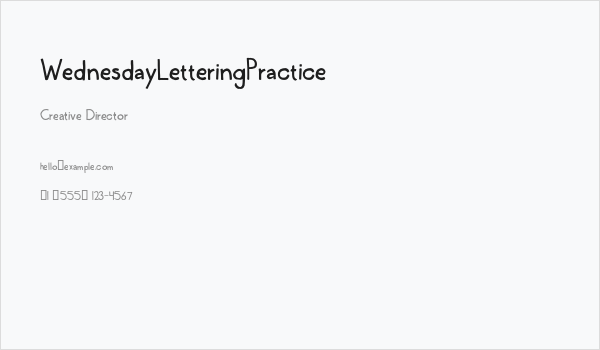 WednesdayLetteringPractice Business Card