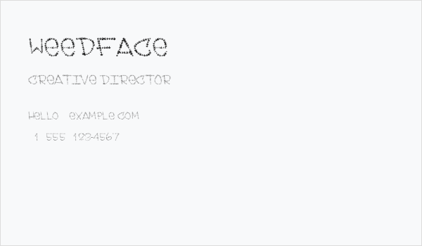 Weedface Business Card