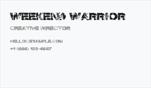 Weekend Warrior Business Card