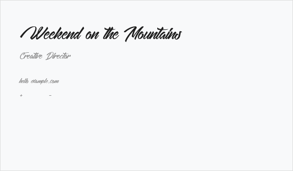 Weekend on the Mountains Business Card