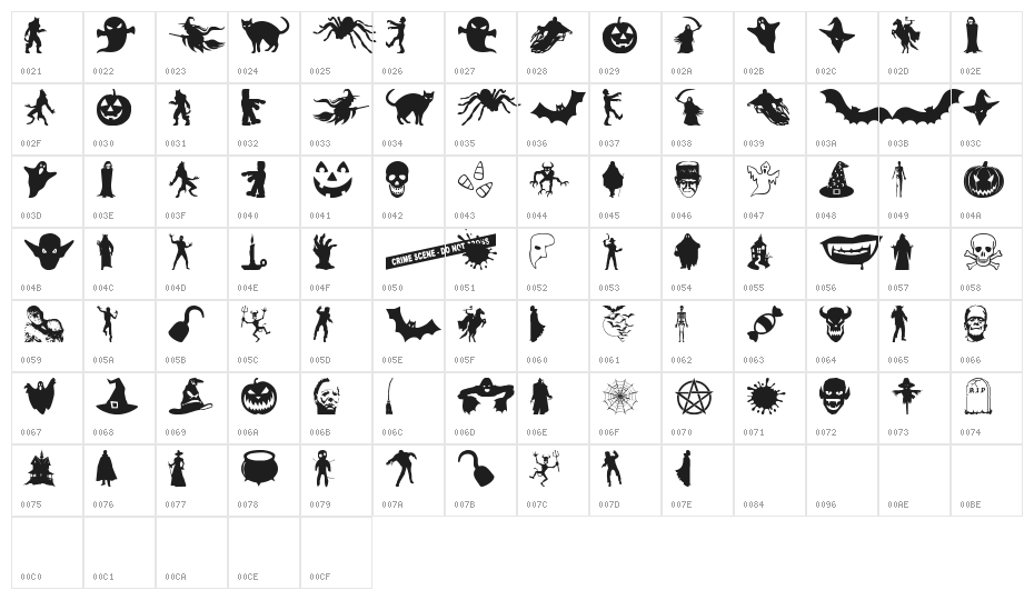 Ween-Dings Character Map