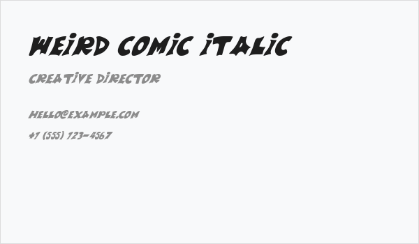 Weird Comic Italic Business Card