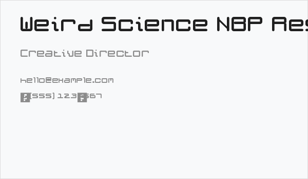 Weird Science NBP Regular Business Card