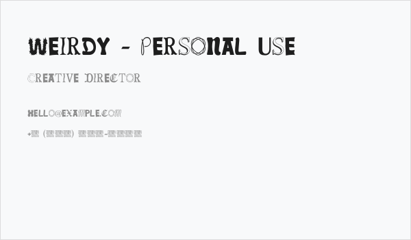 Weirdy - Personal Use Business Card