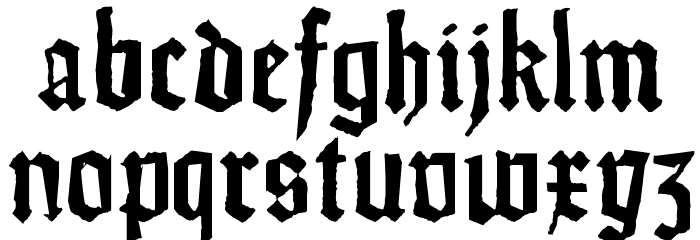Weiss-Gotisch-Random Font LOWERCASE