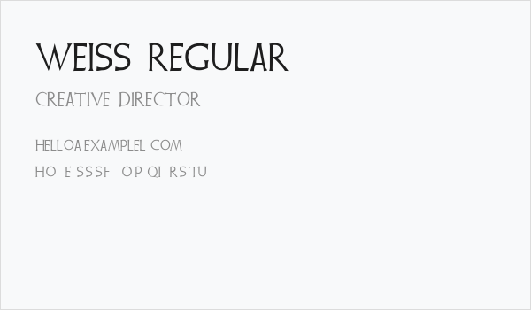 Weiss Regular Business Card