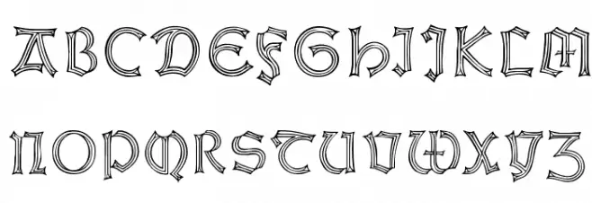 WeissGotnitials Schriftart Groß