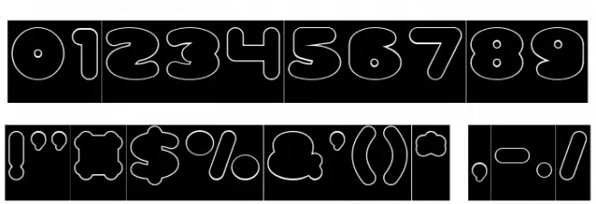 Weknow world-Hollow-Inverse Font OTHER CHARS