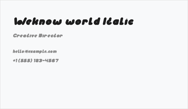 Weknow world Italic Business Card
