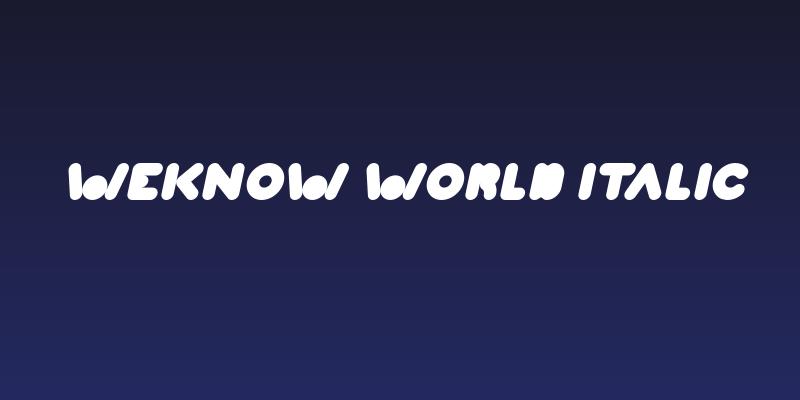 Weknow world Italic Social Header