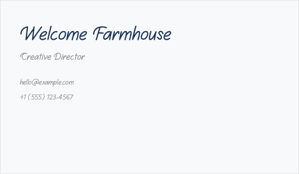 Welcome Farmhouse Business Card