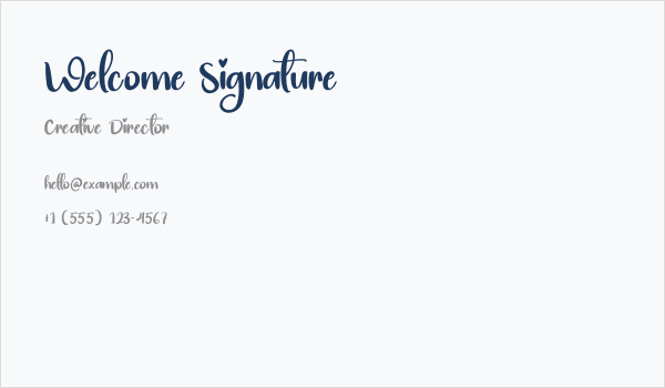Welcome Signature Business Card