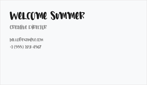 Welcome Summer Business Card