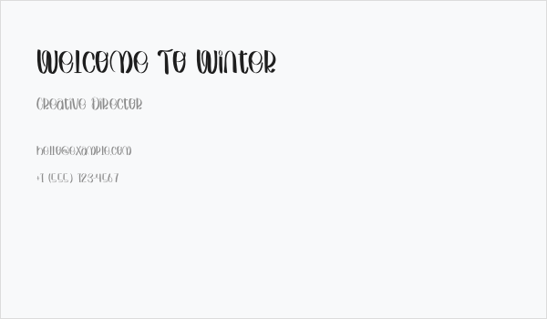 Welcome To Winter Business Card