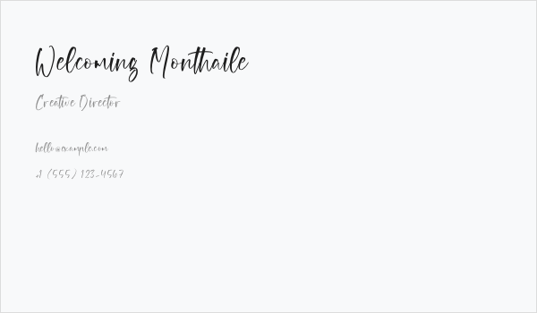 Welcoming Monthaile Business Card