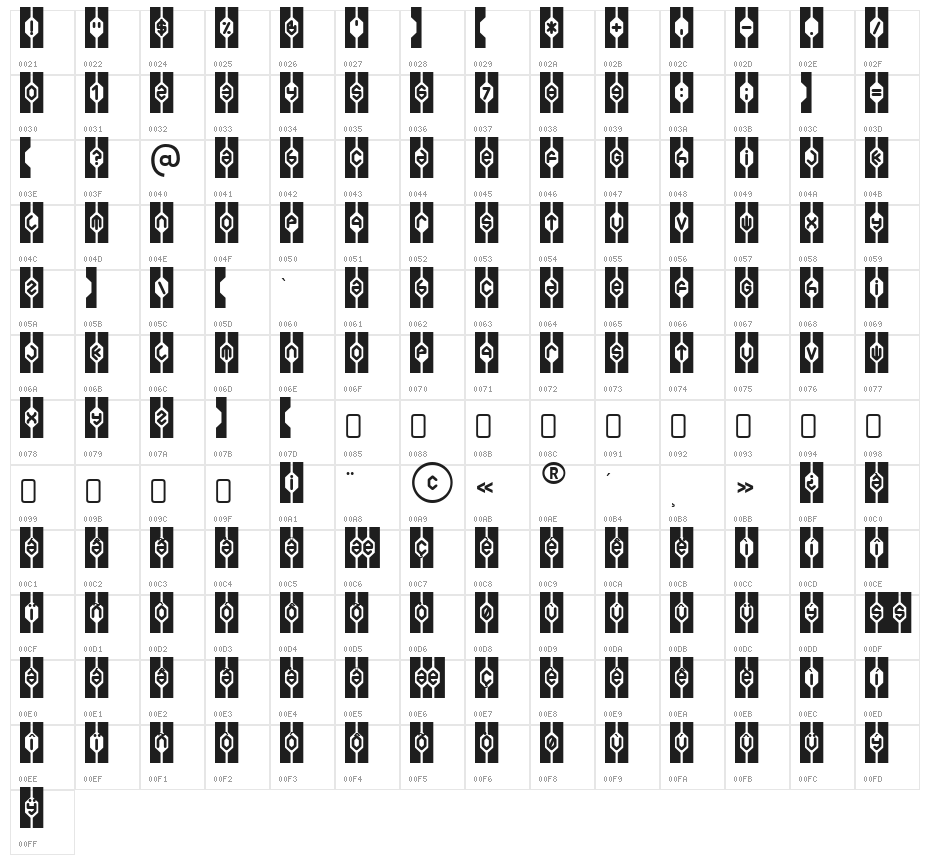 WelfareBrat-Regular Character Map